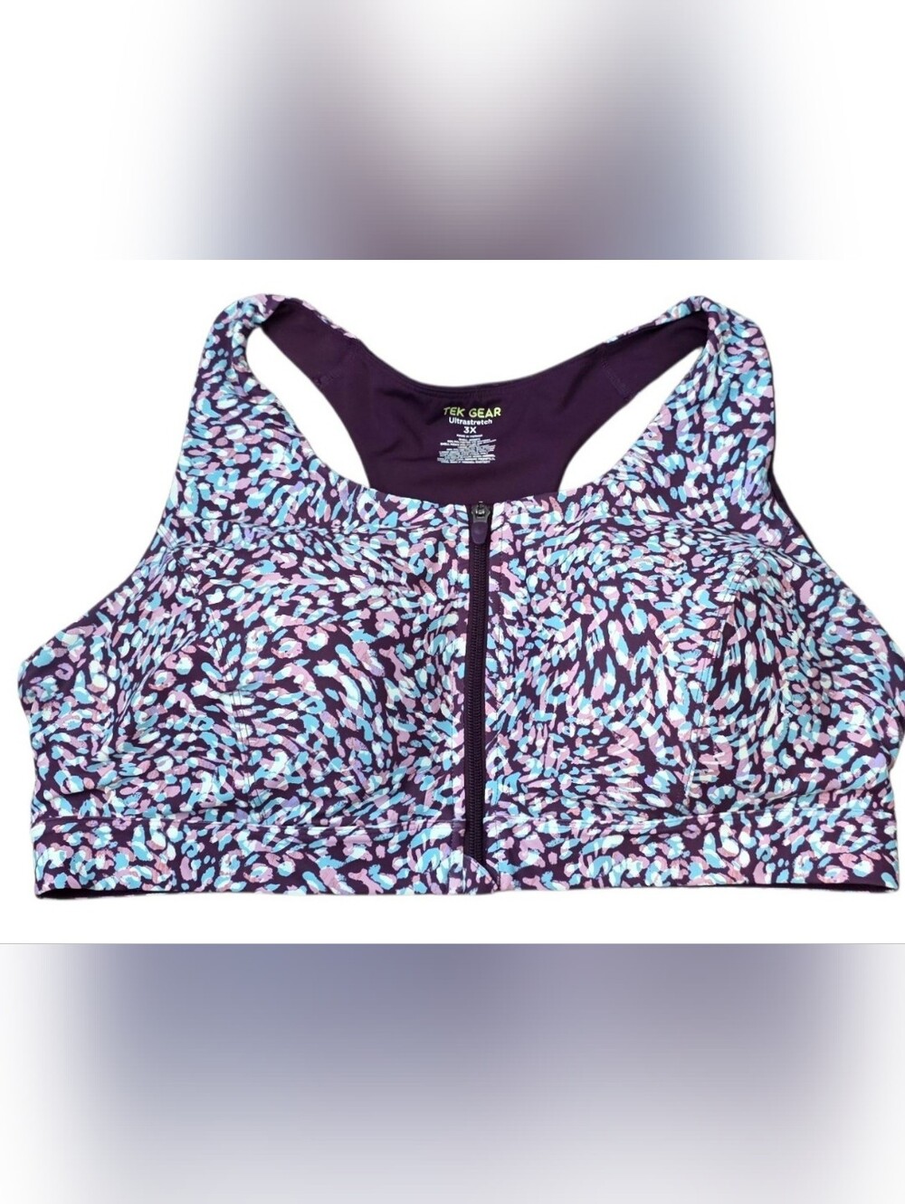 Tek Gear Ultrastretch Front Zip Racerback Sports Bra Bundle â Gym Plus Size 3X - Picture 4 of 17